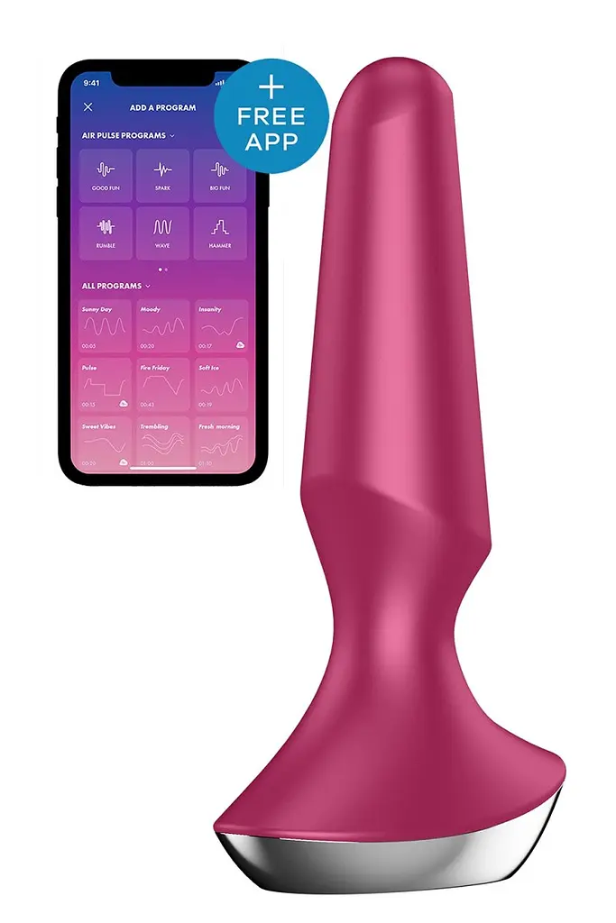 Анальная смарт-пробка Satisfyer Plug-ilicious 2, 14х3 см, малиновая