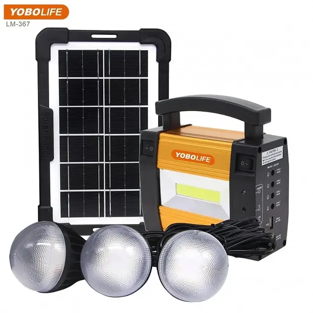 Кемпінговий акумуляторний ліхтар LM-367 (COB + 3xLamp) + сонячна панель + Power Bank (1 режим) - фото 8