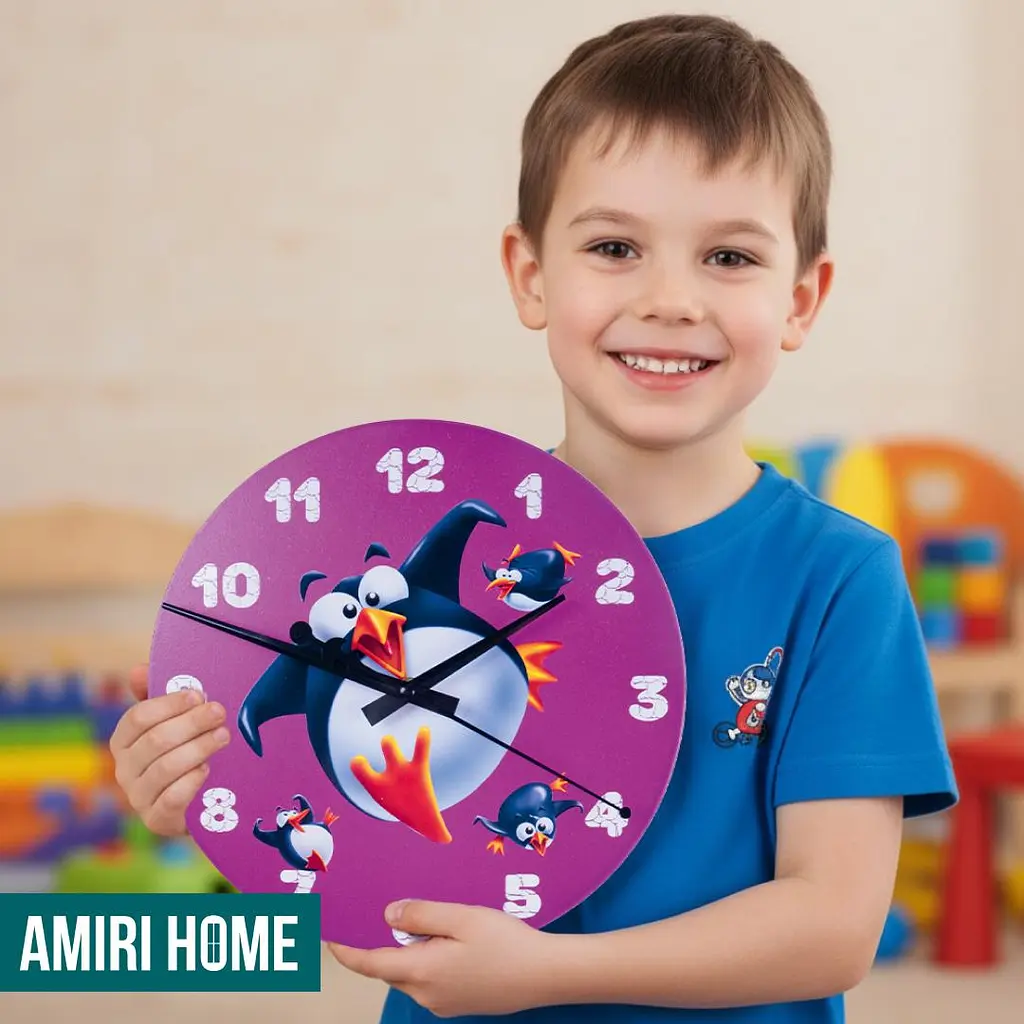Настінний годинник AMIRI HOME Пінгвін 28 см. безшумний без скла (VG1004) - фото 4