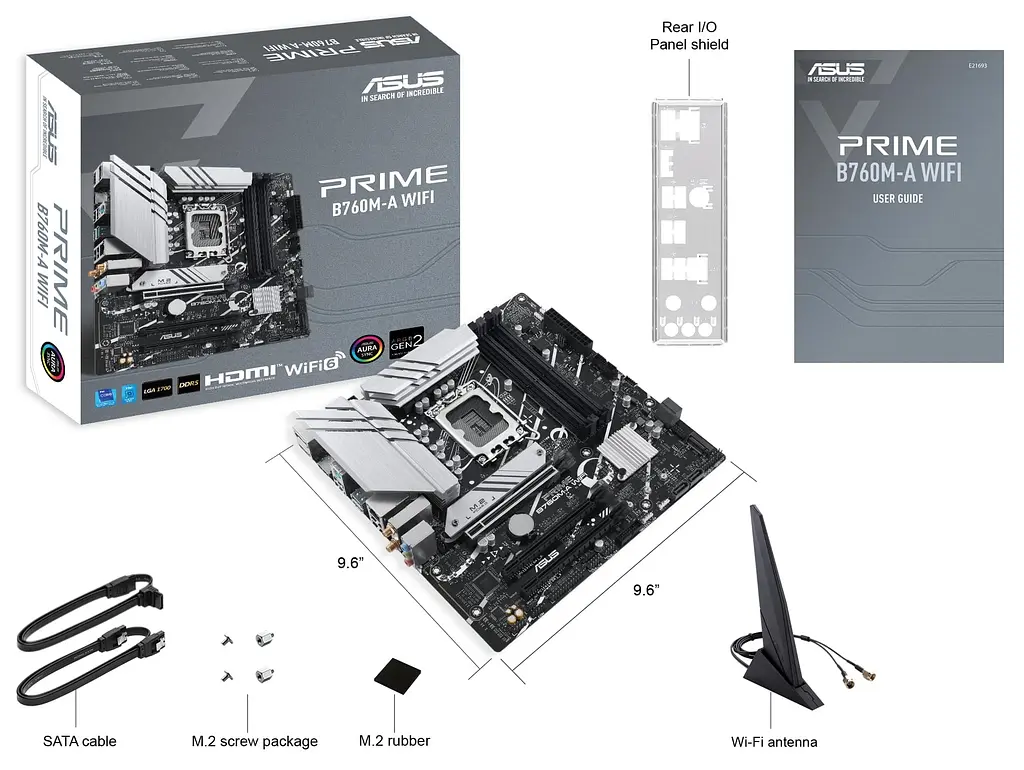 Материнская плата PRIME B760M-A WIFI s1700 B760 4xDDR5 M.2 HDMI DP Wi-Fi BT mATX Asus teh0019101 - фото 3