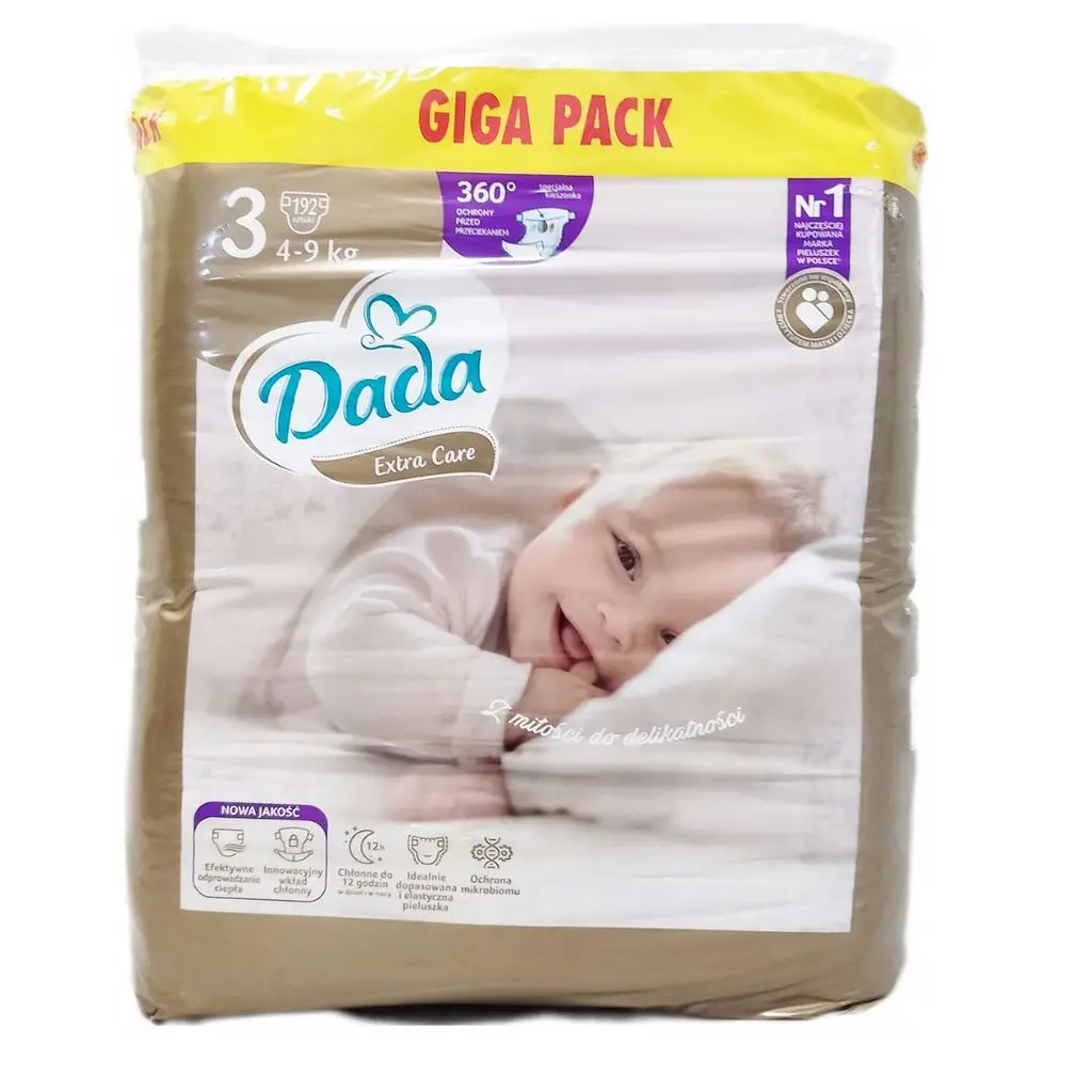 Підгузки Dada Extra Care 3 MIDI GIGA PACK 4–9 кг 192 шт (ExtraCare3Giga192)