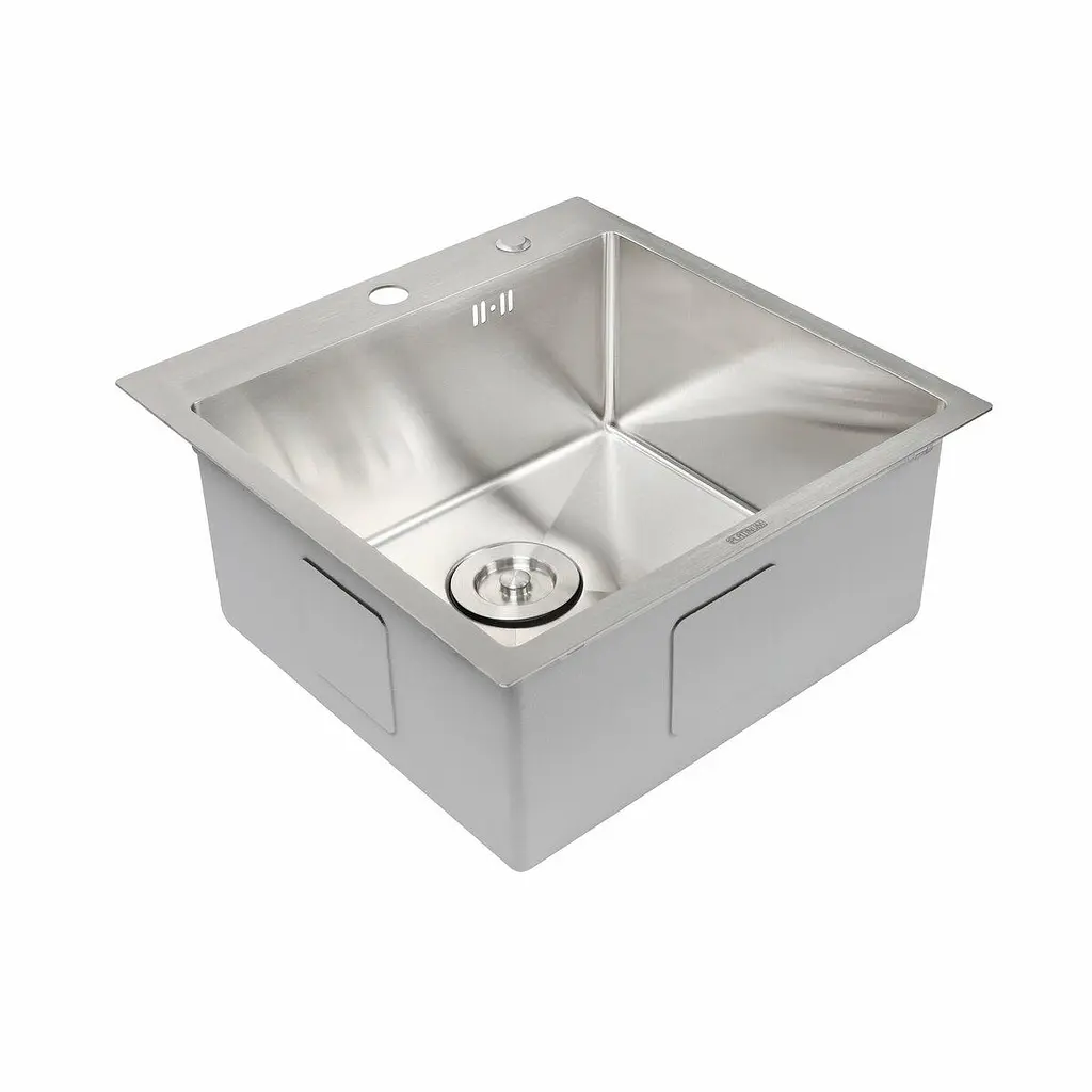 Кухонна мийка Platinum Handmade з нержавіючої сталі 3 мм квадратна 50x50x22 см (000032259) - фото 4