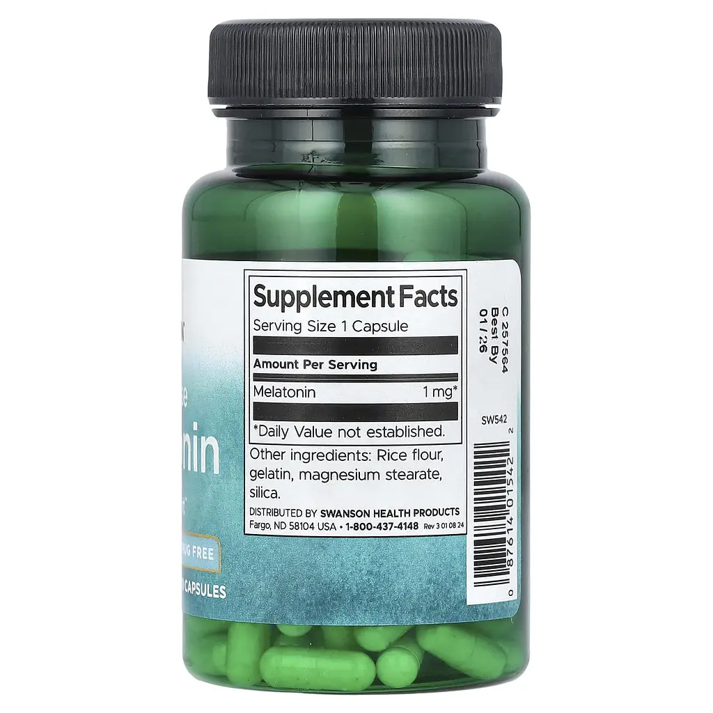 Мелатонин Swanson Melatonin 1 мг 120 капсул - фото 2