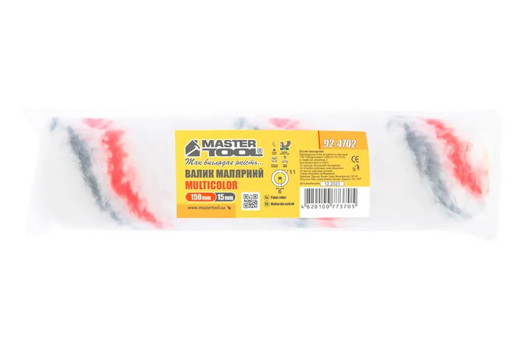 Валик малярський мультиколор Mastertool 6х15х150 мм (в упаковці 10 шт.) - фото 3
