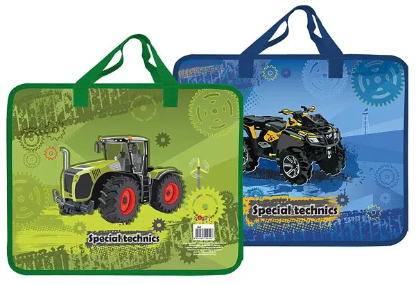 Папка-портфель дитяча Kidis Technics, пластикова з текстильними ручками (В асортименті) - фото 3