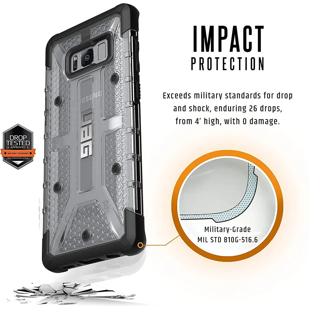Чохол прозорий протиударний UAG Plasma (Original) (GLXS8PLS-L-IC) для Samsung Galaxy S8 Plus (6.2") Ice - фото 3