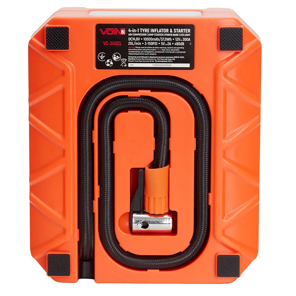 Автомобільний компресор Бустер Повербанк 4в1 14.8V 37.0wh 10000mAh Ліхтар (VC-345CL) - фото 3
