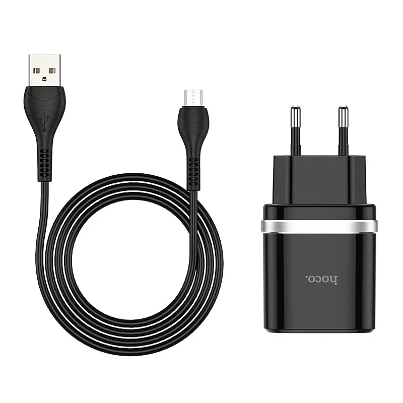 Адаптер мережевий HOCO Micro USB cable Smart FCP/AFC C12Q 18W набо білий - фото 6