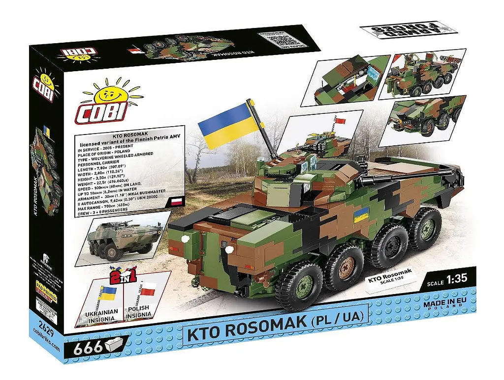Конструктор COBI український танк ЗСУ KTO Rosomak (PL/UA) 2629 - фото 2