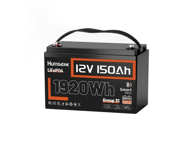 Акумулятор для ДБЖ/інвертора Humsienk LiFePO4 12V 150Ah Bluetooth (HS12V150AH110BT)