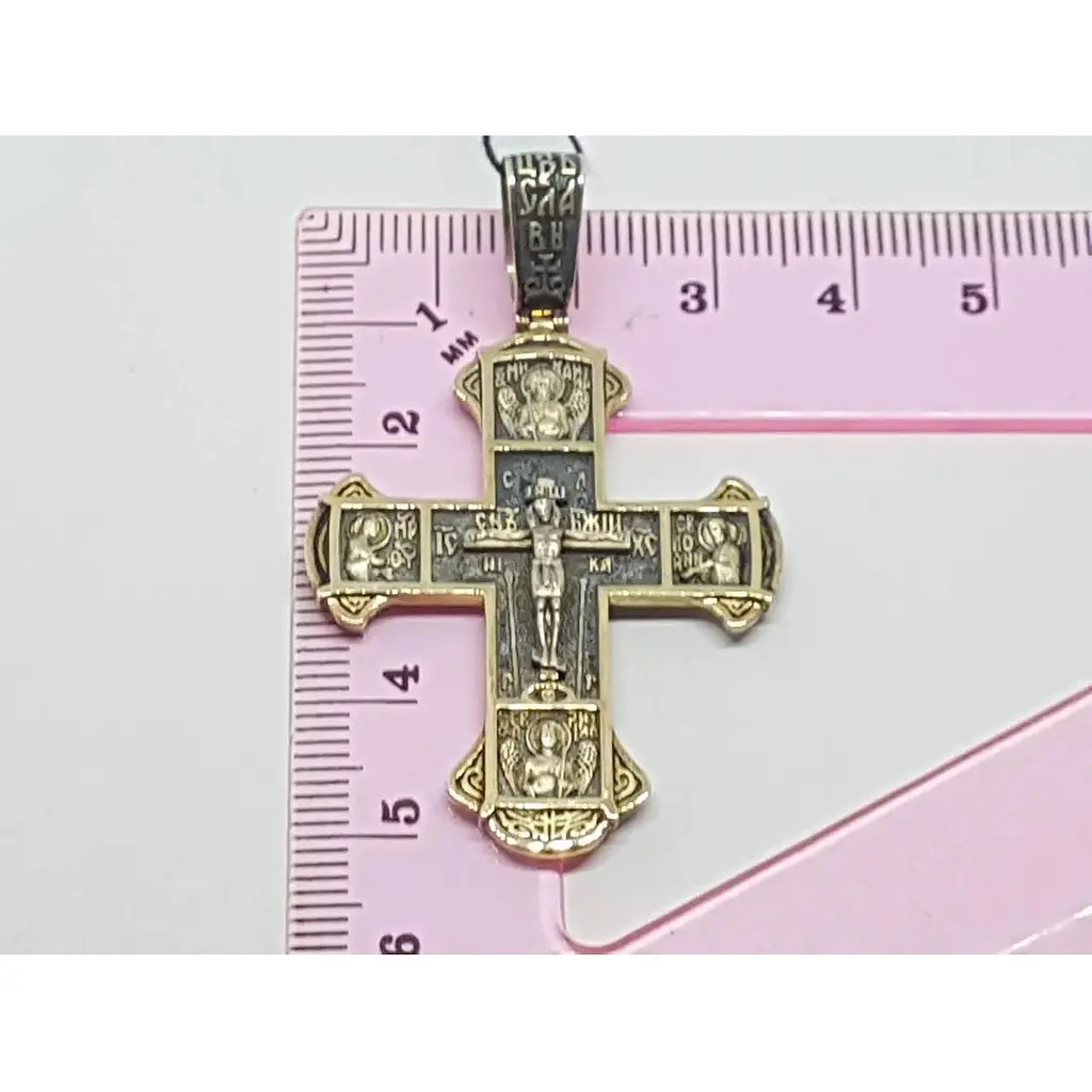 Золотий хрестик Харківська ювелірна фабрика. Розп'яття Христа. 11520-Ч ЄВРО - фото 4