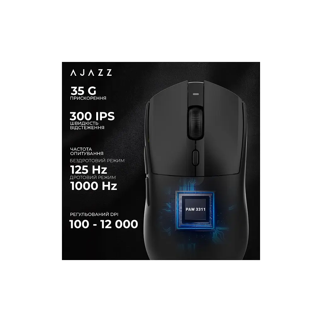 Мишка Ajazz AJ139 V2 MC Wireless/Bluetooth/USB Black (AJ139-V2-MC-B) - фото 12