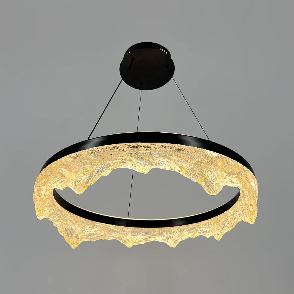 Люстра с подвесным корпусом в виде тающих гор с патиной Ø 60 см Line F | Ст. MJ374-600 BK - фото 4