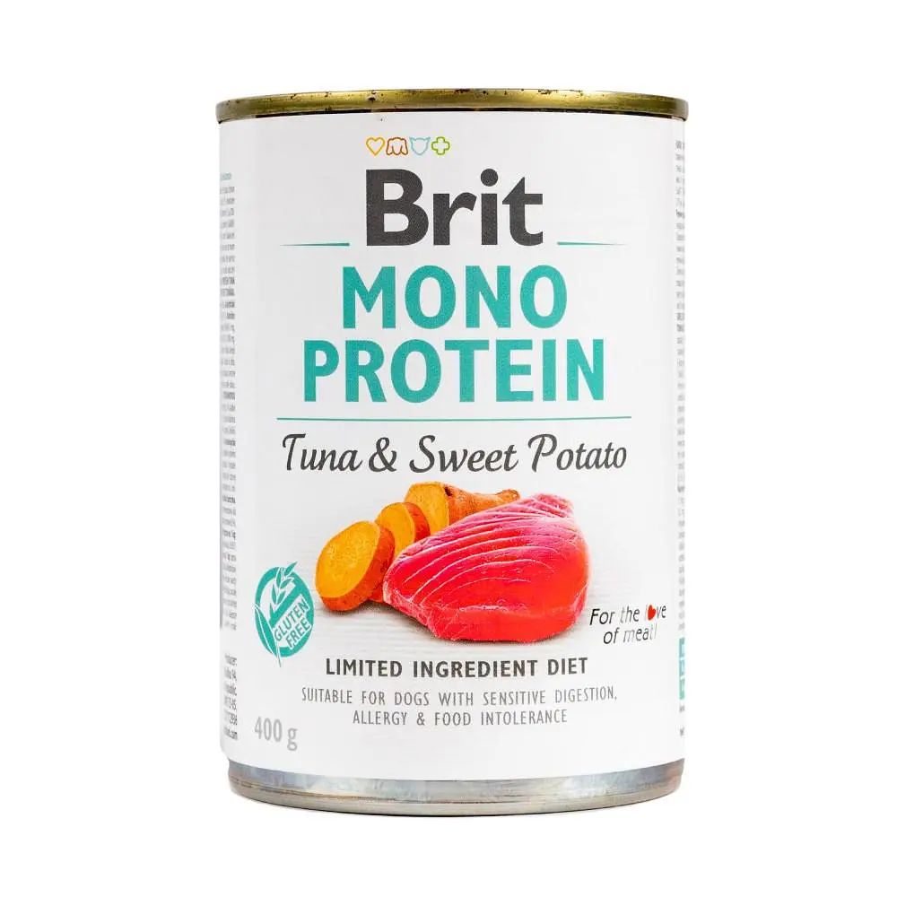 Вологий корм Brit Mono Protein Tuna & Sweet Potato для собак з тунцем і бататом 400 г (арт.100055/529742)
