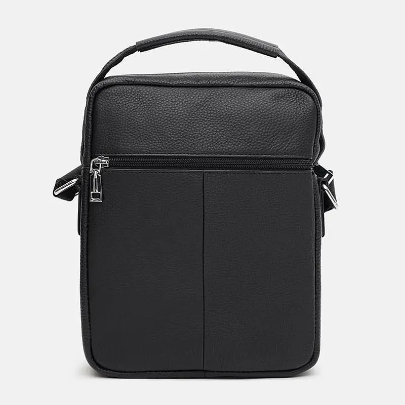 Чоловіча сумка Borsa Leather k19747-black 27х21х7 см Чорний - фото 3