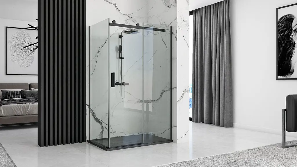 Душовий піддон Rea black Stone 80x120 REA-K9602, Чорний - фото 4