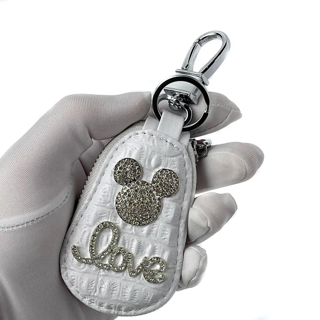 Автомобільна ключниця для ключів із логотипом «Міккі Маус Love», біла - фото 3