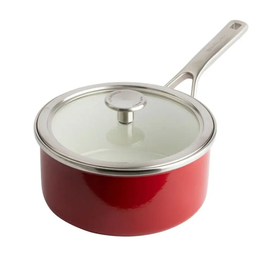 Ківш з кришкою KitchenAid Steel Core, 16 см, 1,3 л, червоний - фото 4