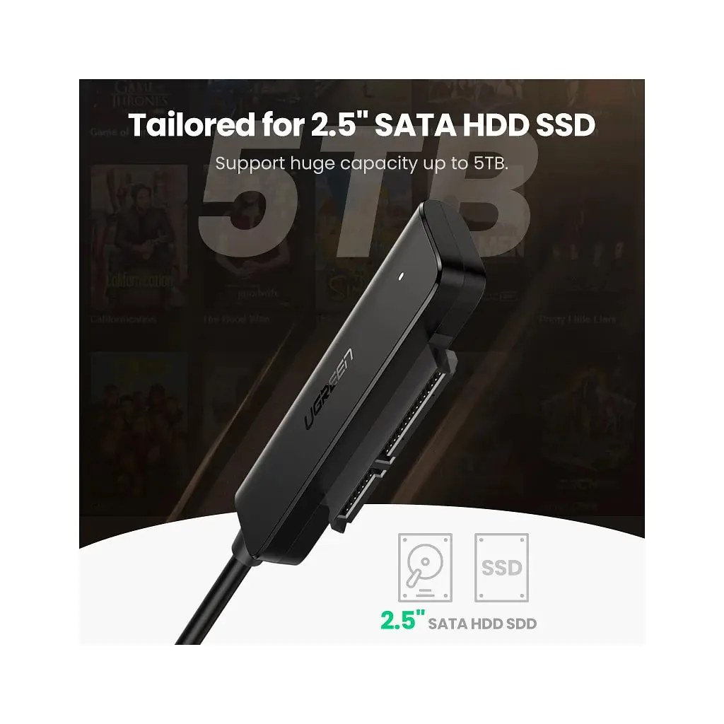 Переходник USB 3.0 Type-А to SATA III (F) CM321 Ugreen (70609) - фото 3
