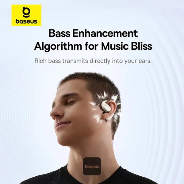 Наушники Baseus Eli 10i Fit Open-Ear TWS — спортивные амбушюры для бега, тренажерного зала и езды на велосипеде — белые - фото 8