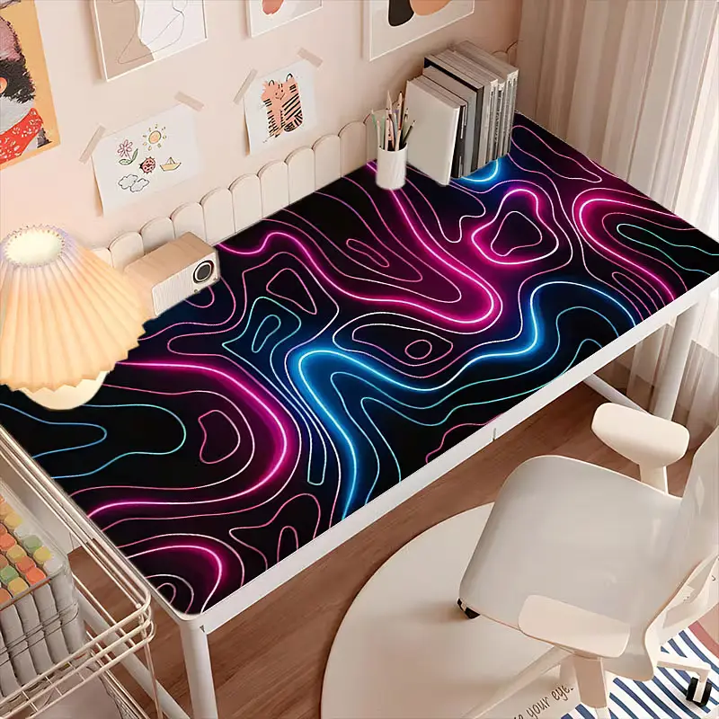 Килимок для миші та клавіатури "Neon Lines" 80×30 см, Чорний - фото 4