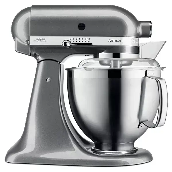 Кухонна машина KitchenAid Artisan 4,8 л 5KSM185PSEMS з відкидним блоком срібний медальйон