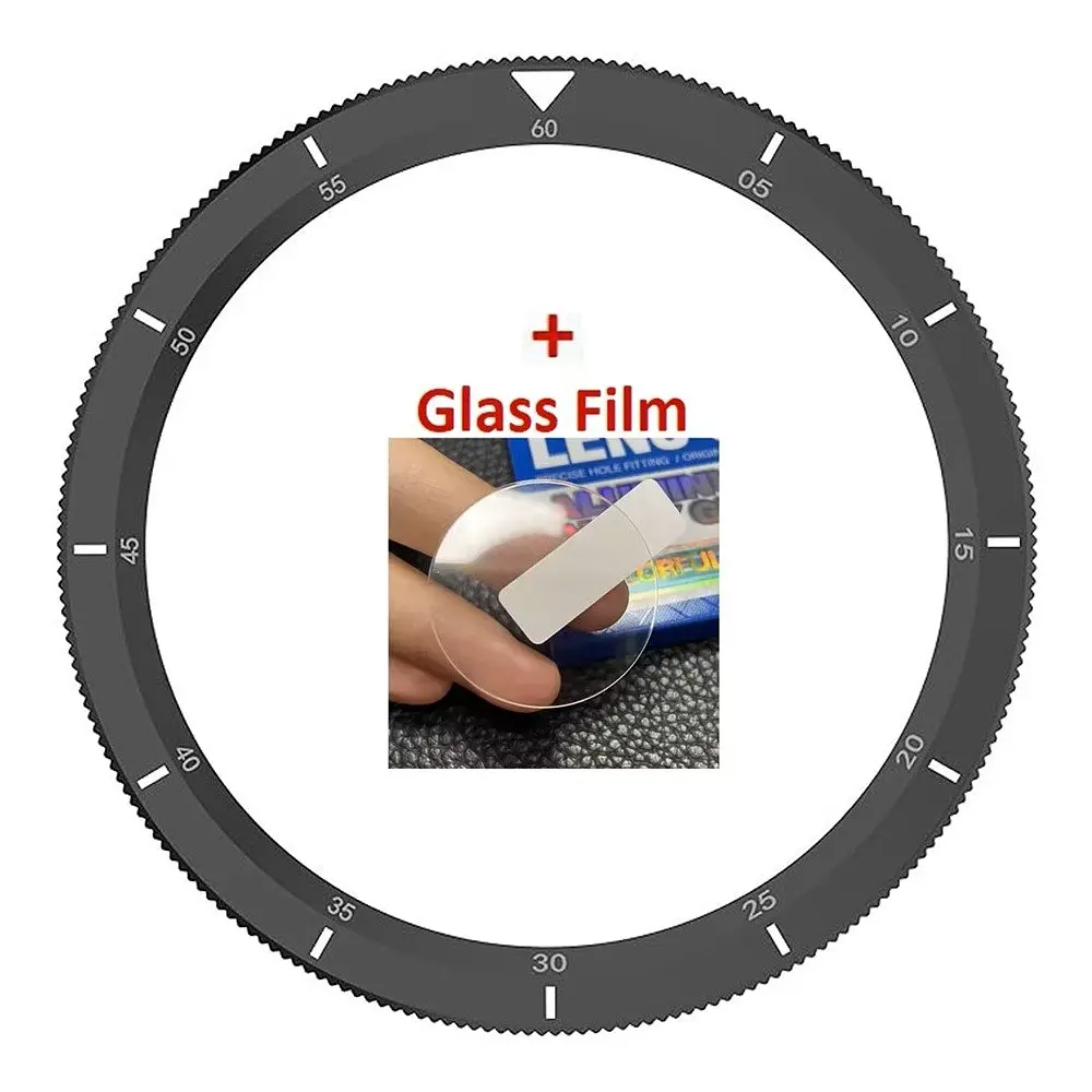 Безель металлический Sikai для смарт-часов Xiaomi Watch S3/S4 Black-white + защитное стекло - фото 2