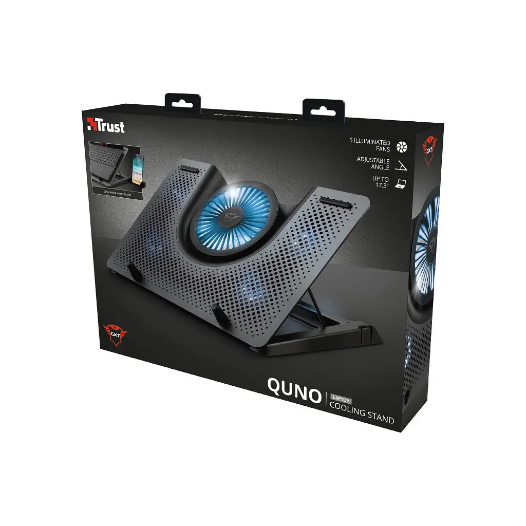 Подставка для ноутбука Trust GXT 1125 Quno (17.3") Blue LED Black (23581_TRUST) - фото 5