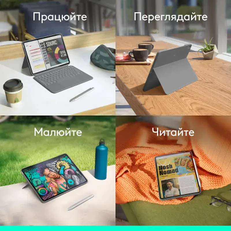 Чохол до планшета Logitech Combo Touch for iPad Air 13-inch (M2) OXFORD GREY - US (L920-012618) - фото 11