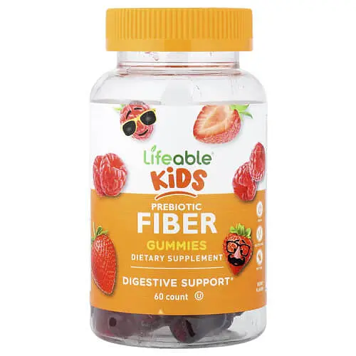 Пробіотики та Ензими для дітей Kids Prebiotic Fiber Gummies 60 жувальних цукерок Lifeable vit0005090