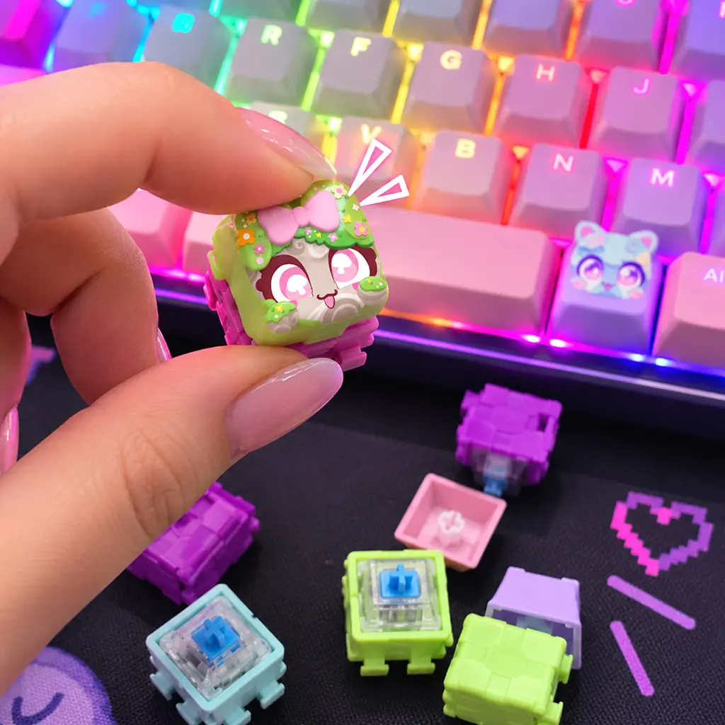 Колекційна іграшка фіджет-клікер Clickeez серії Bubble Pops S3 Кейкапіки (940853) - фото 5