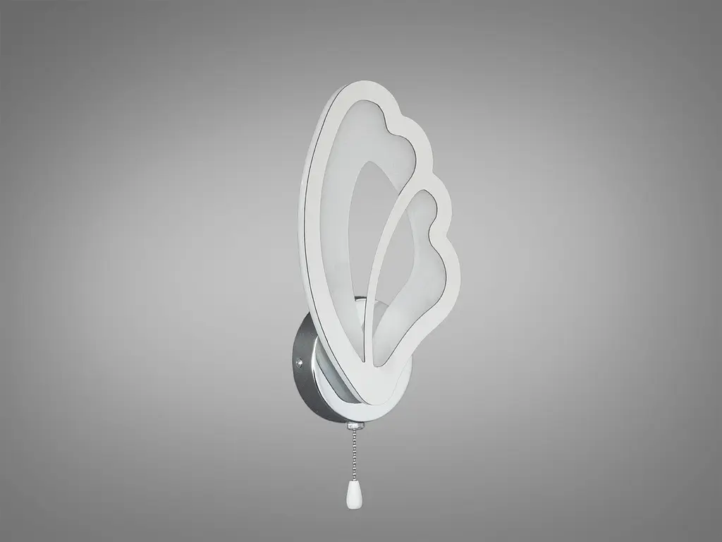 Настенное LED бра Diasha 8166/1HR Бабочка хром 16W 3 режима - фото 3