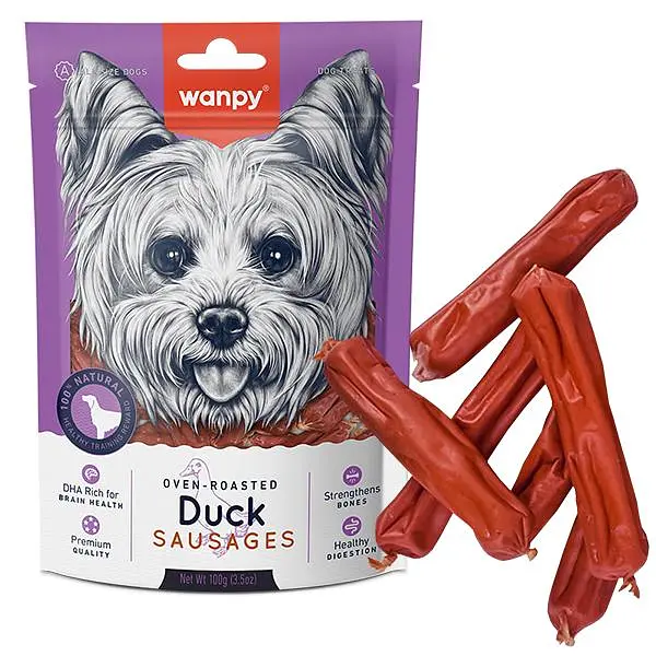 Wanpy Duck Sausages ВАНПІ СОСИСКИ З КАЧКОЮ ласощі для собак, 100 г