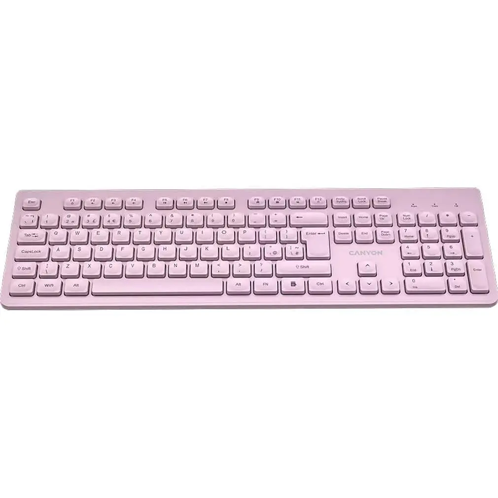 Клавіатура Canyon HKB-W01 UK/US AAA Wireless Pink (CNS-HKBW01P) - фото 4