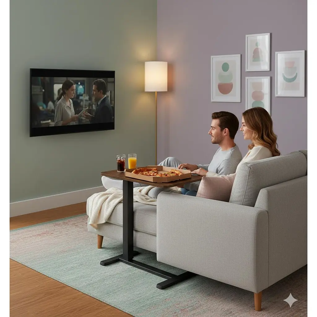 Стіл компактний 2E CE710BD, 710x400 мм, регульована висота, чорно-коричневий - фото 7