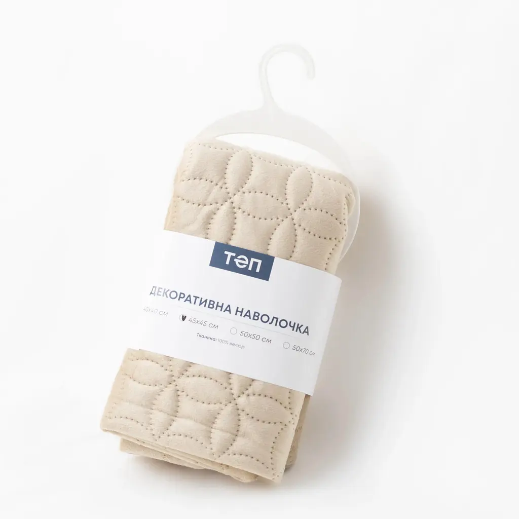 Наволочка декоративна ТЕП Velour Мозаїка 45х45 см золотий беж (2-05175_36292) - фото 6