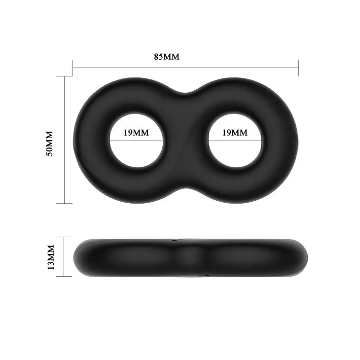 Ерекційне кільце Crazy Bull Super Soft Silicone Double II Cock Ring чорний - фото 5