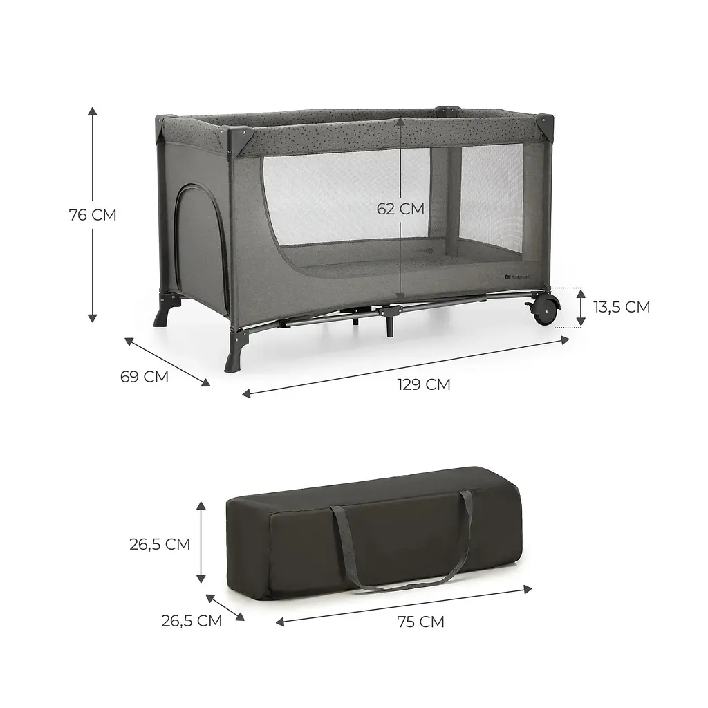 Кровать-манеж Kinderkraft Joy 2 Dark Grey (KLJOY02DGR00000) - фото 7