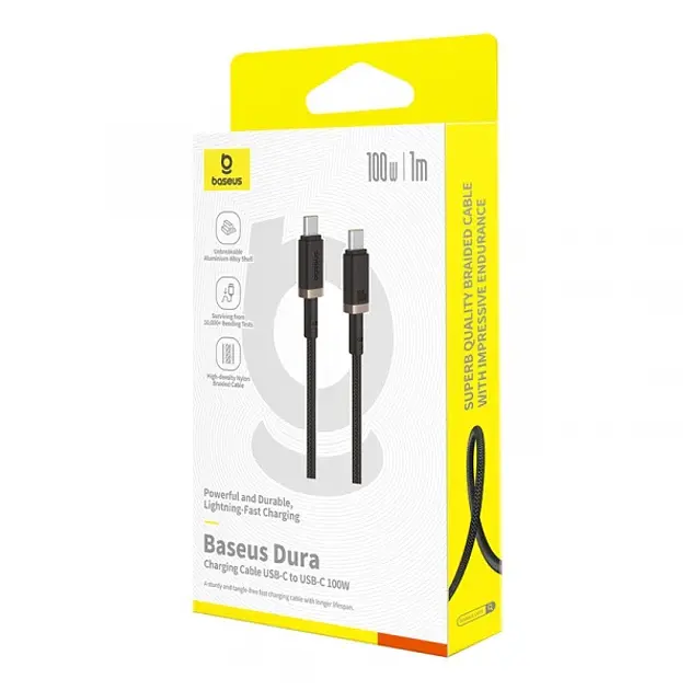 Кабель Baseus Dura Series Cable Type-C to Type-C 100W 1m P10377803U01-00 Black-Gold - фото 2