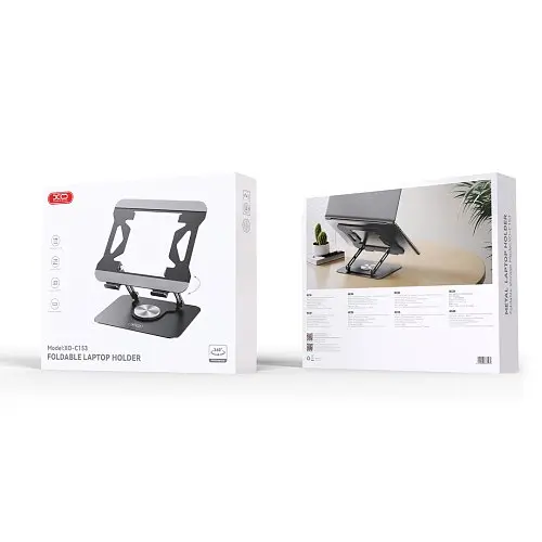 Настільний тримач XO C153 Metal Laptop Swivel Large Stand Чорний - фото 2