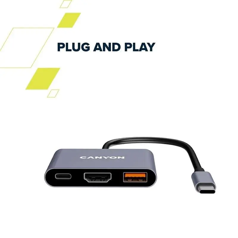 USB-хаб Canyon USB-хаб hub DS-4 3in1 USB-C Grey (CNS-TDS4) - фото 10