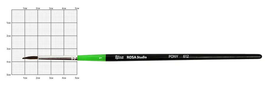 Пензель поні кругла 612 № 1 коротка ручка ROSA Studio (4823086700161)