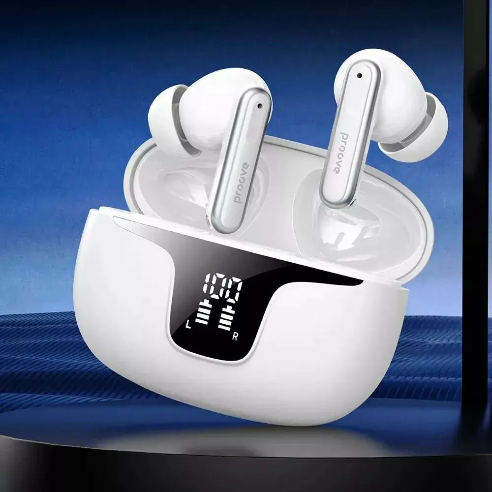 Беспроводные наушники Proove Orion SE TWS стерео гарнитура кейс с экраном белые - фото 2