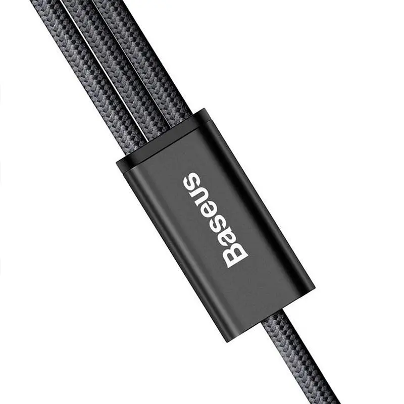 Кабель Baseus Rapid Cable USB to Lightning/microUSB/Type-C 3A 1.2m CAMLT-SU01 Black - фото 2