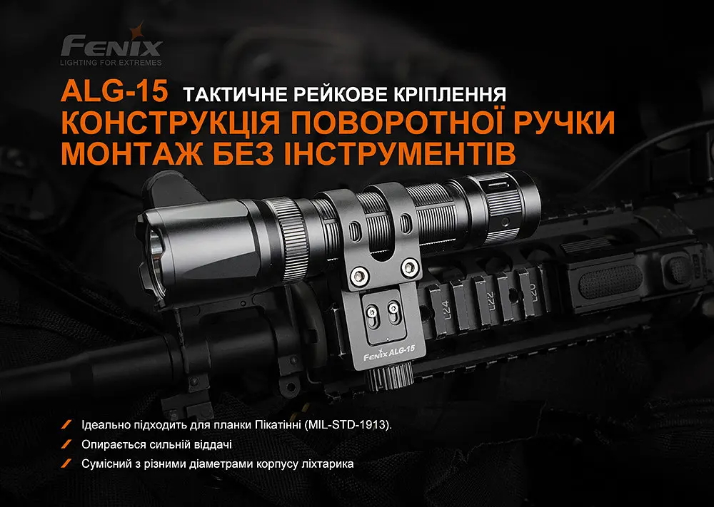 Кріплення на зброю для тактичних ліхтарів Fenix ALG-15 - фото 5