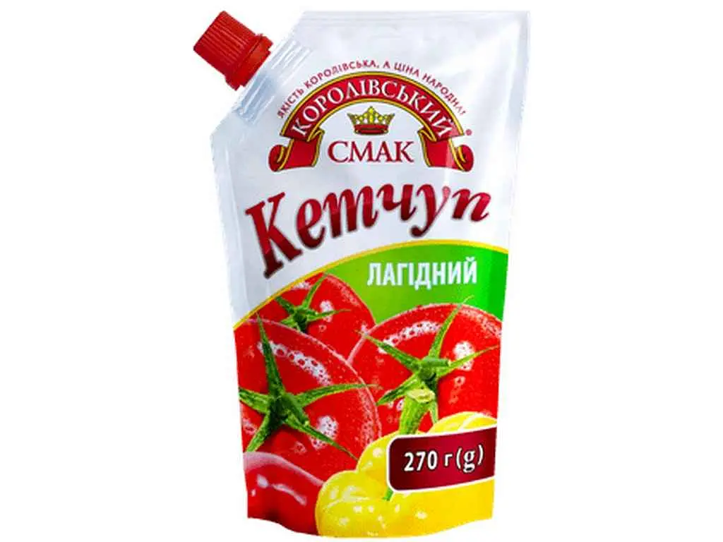 Кетчуп КОРОЛІВСЬКИЙ СМАК Лагідний 250г дой-пак зі штуцером