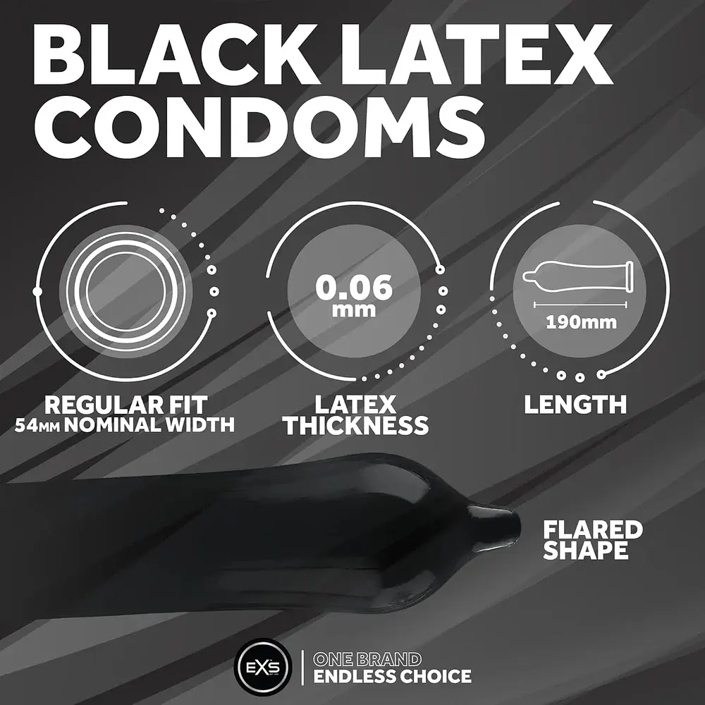 Презерватив - EXS Black Latex Condom 1 шт 81240002947 104687 - фото 2