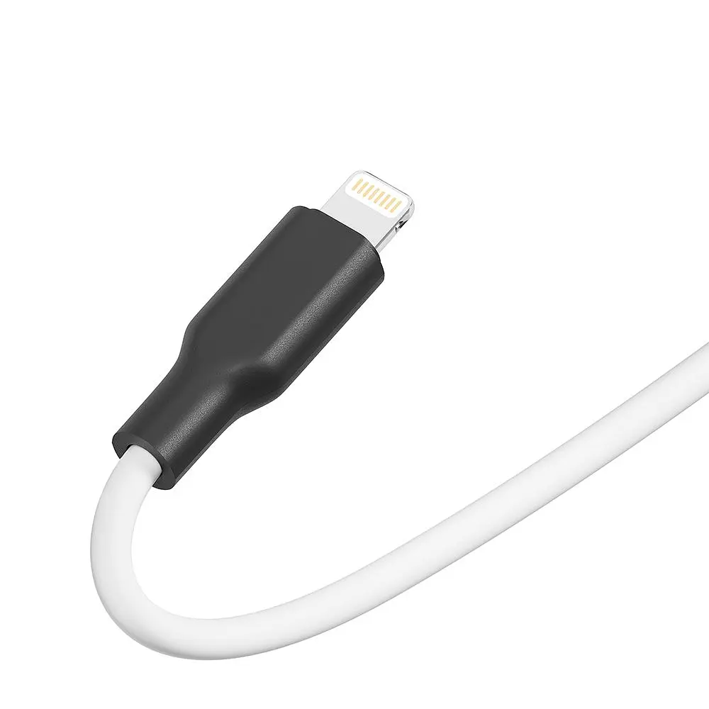 Кабель для заряджання та обміну даними USB Ridea RC-AI21 AirSiliconePro 12W 5V/2.4A USB-Lightning 1 м Біло-чорний - фото 5