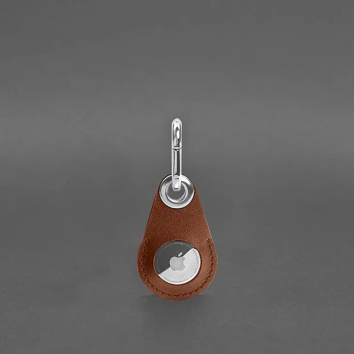 Кожаный чехол для Apple AirTag Светло-коричневый - фото 7