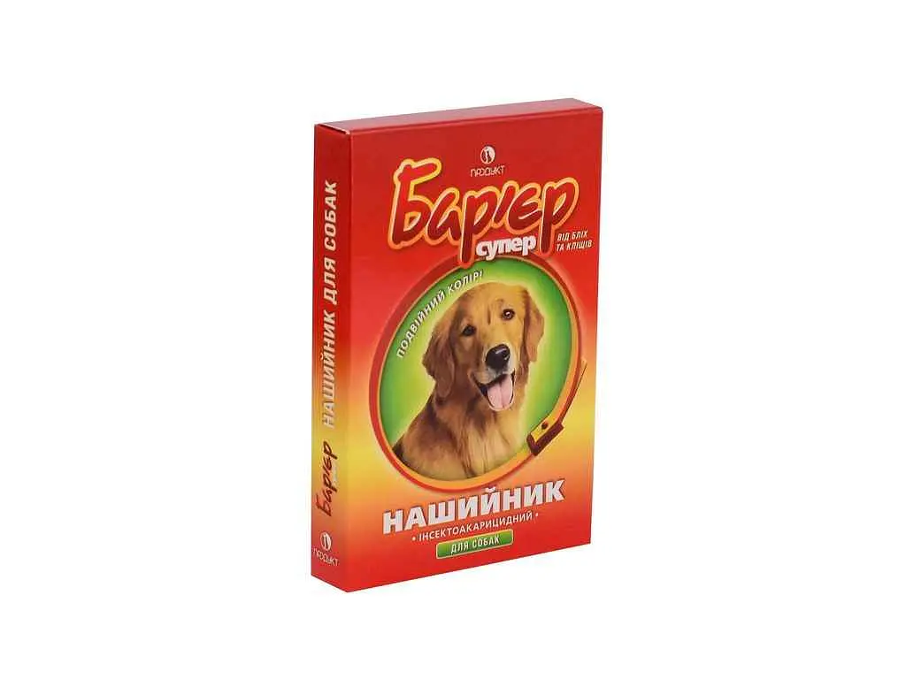 Нашийник протипаразитарний Продукт Собаки Бар'єр супер інсектоакарицидний жовто-червоний 65см - фото 2